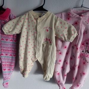 Carter's/We Play 3set OnePiece Girls 3M Floral Pink/Yellow Snap Closures Sleeper